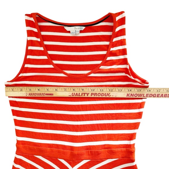 Boden Erin Orange Ivory Jersey Striped Tank Sundress Fit & Flare Dress 8R - Picture 4 of 9